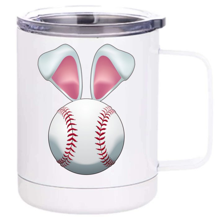 Cute Funny Easter Bunny Baseball Front & Back 12oz Stainless Steel Tumbler Cup