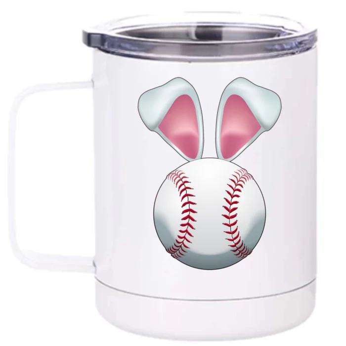 Cute Funny Easter Bunny Baseball Front & Back 12oz Stainless Steel Tumbler Cup