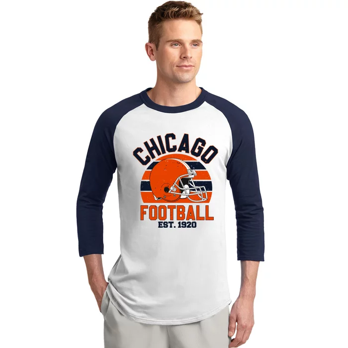 Chicago Football Est 1920 Team Supporter Baseball Sleeve Shirt