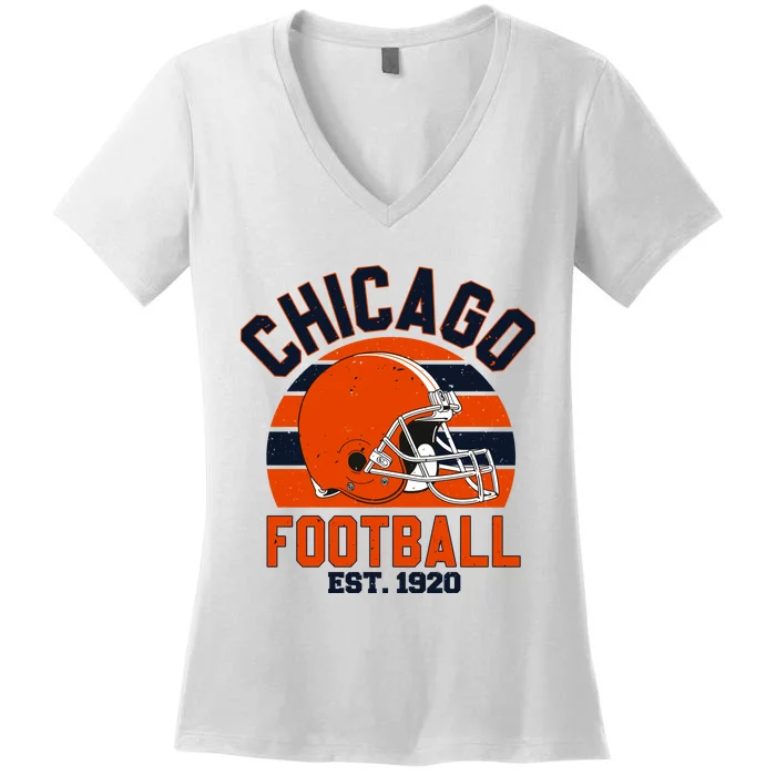 Chicago Football Est 1920 Team Supporter Women's V-Neck T-Shirt