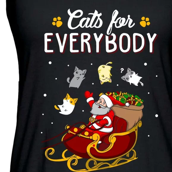 Cats For Everybody Cat Christmas Ugly Christmas Ladies Essential Flowy Tank