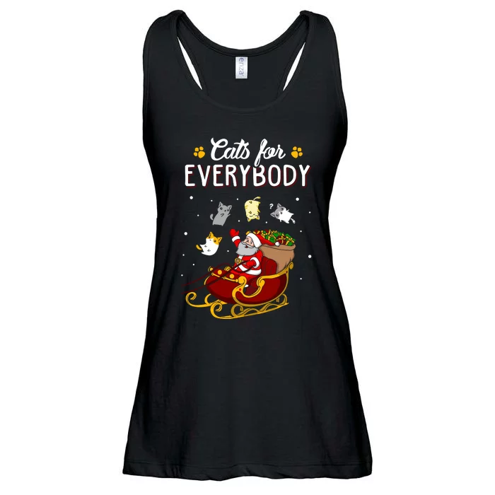 Cats For Everybody Cat Christmas Ugly Christmas Ladies Essential Flowy Tank