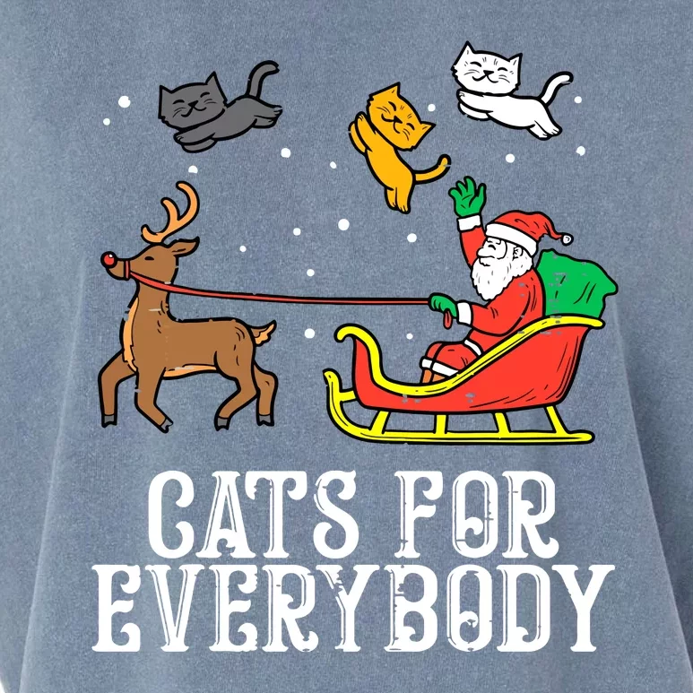 Cats For Everybody Christmas Cat Funny Xmas Santa Gift Garment-Dyed Women's Muscle Tee