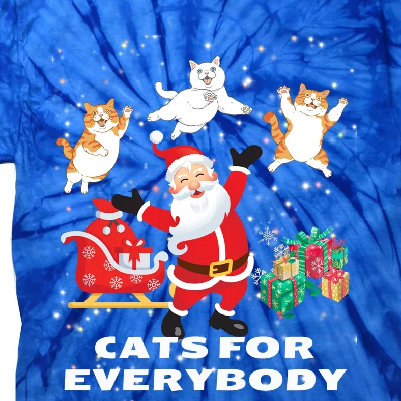 Cats For Everybody Funny Santa Claus Christmas Cat Catmas Gift Tie-Dye T-Shirt