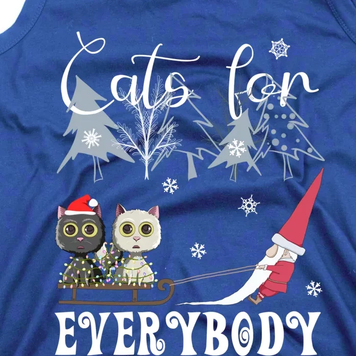 Cats For Everybody Funny Gnome And Cat Lover Family Christmas Gift Tank Top