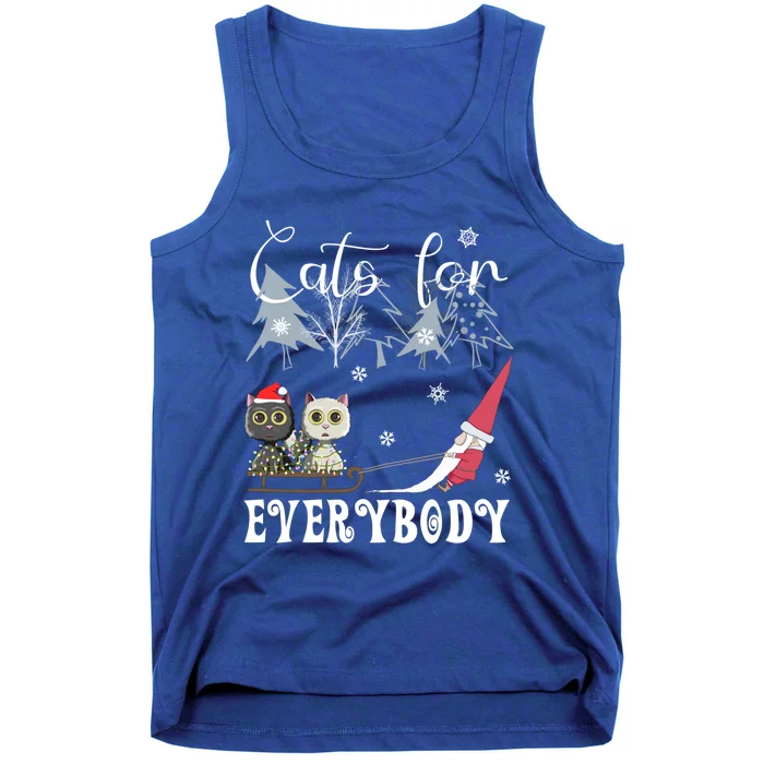 Cats For Everybody Funny Gnome And Cat Lover Family Christmas Gift Tank Top