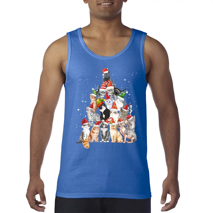 Cats For Everybody Christmas Cats Xmas Meow Christmas Gift Tank Top