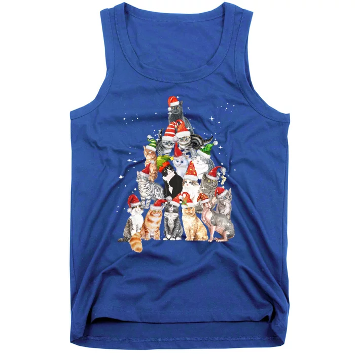 Cats For Everybody Christmas Cats Xmas Meow Christmas Gift Tank Top