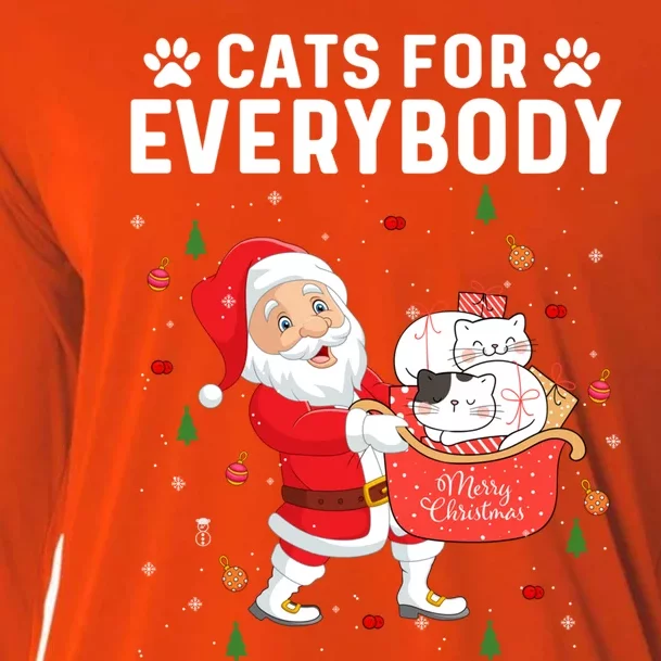 Cats For Everybody Santa Christmas Cute Cat Lover Gift Cooling Performance Long Sleeve Crew