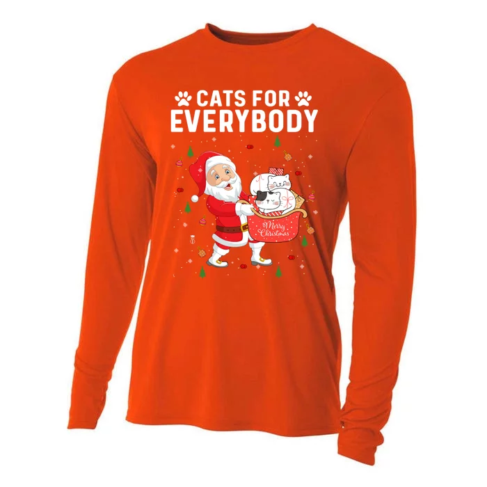 Cats For Everybody Santa Christmas Cute Cat Lover Gift Cooling Performance Long Sleeve Crew