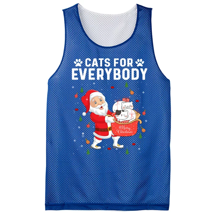 Cats For Everybody Santa Christmas Cute Cat Lover Gift Mesh Reversible Basketball Jersey Tank