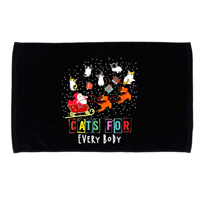 Cats For Everybody Funny Christmas Cat Lover Gift Microfiber Hand Towel