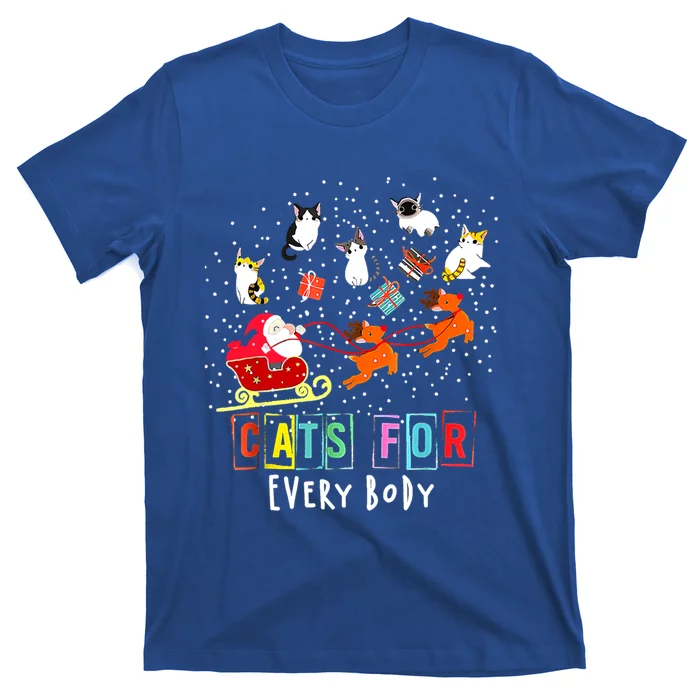 Cats For Everybody Funny Christmas Cat Lover Gift T-Shirt