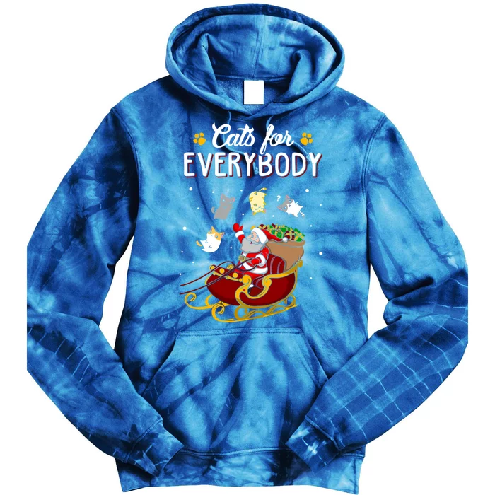 Cats For Everybody Cat Christmas Ugly Christmas Gift Tie Dye Hoodie