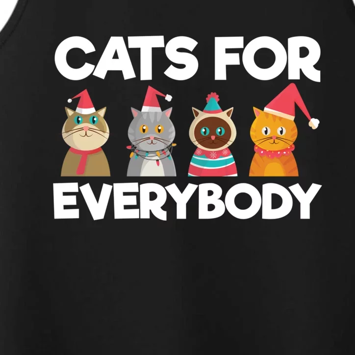 Cats For Everybody Santa Hat Kitties Merry Christmas Costume Gift Performance Tank