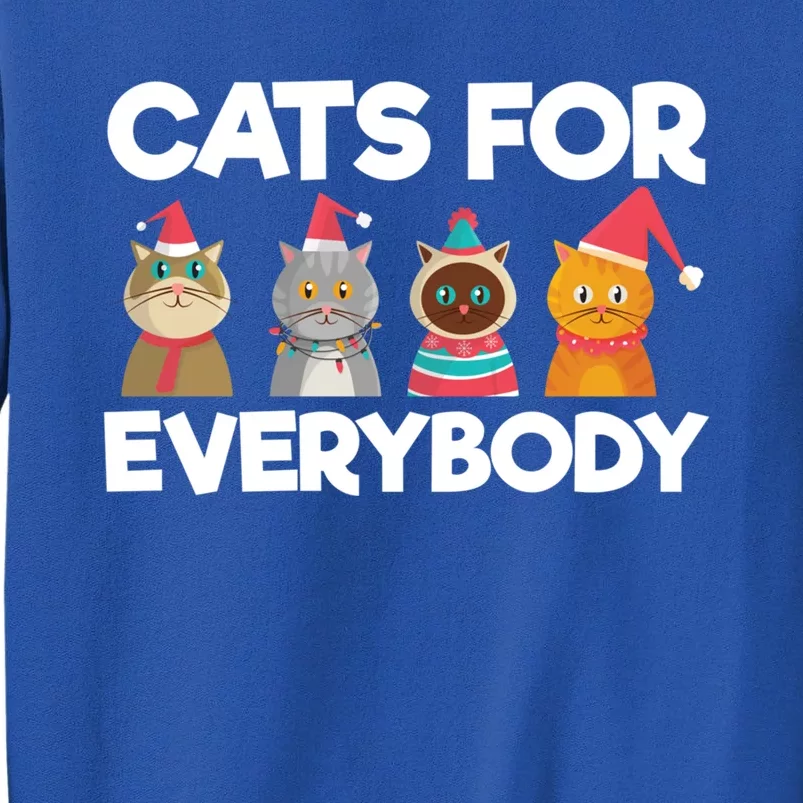 Cats For Everybody Santa Hat Kitties Merry Christmas Costume Gift Tall Sweatshirt