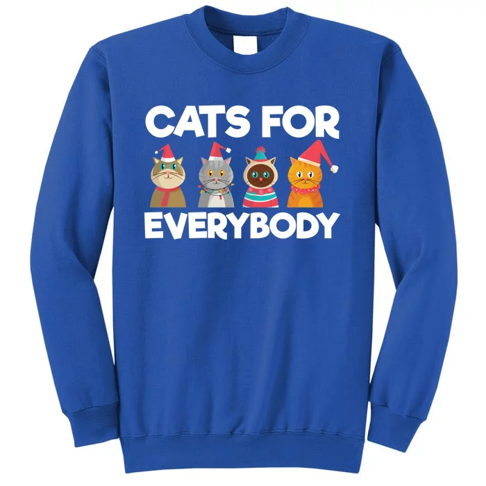 Cats For Everybody Santa Hat Kitties Merry Christmas Costume Gift Tall Sweatshirt