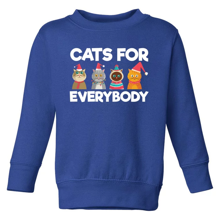 Cats For Everybody Santa Hat Kitties Merry Christmas Costume Gift Toddler Sweatshirt