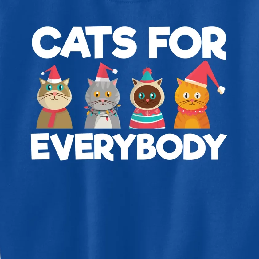 Cats For Everybody Santa Hat Kitties Merry Christmas Costume Gift Kids Sweatshirt