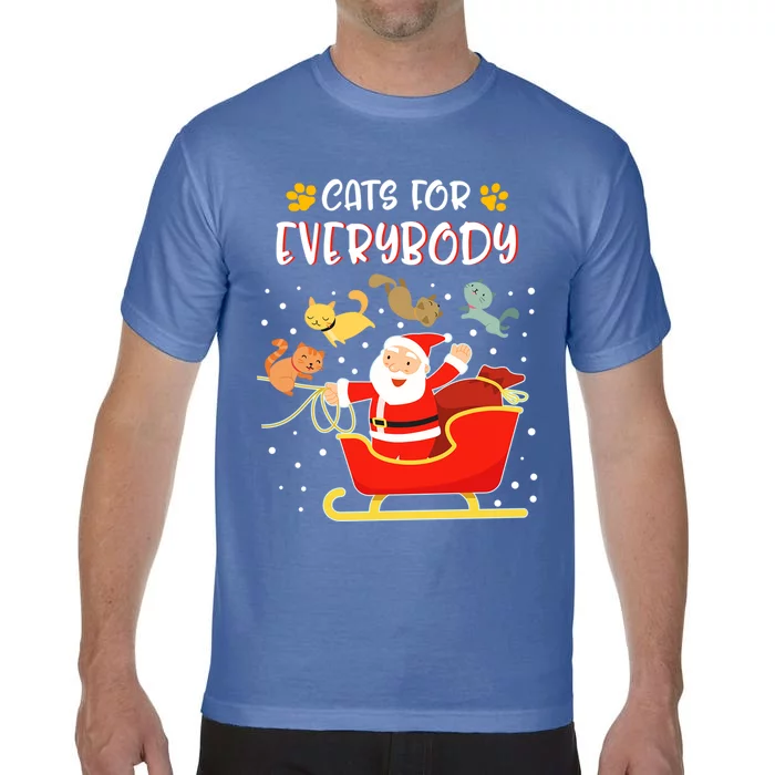 Cats For Everybody Christmas Kitten Lover Gift Comfort Colors T-Shirt