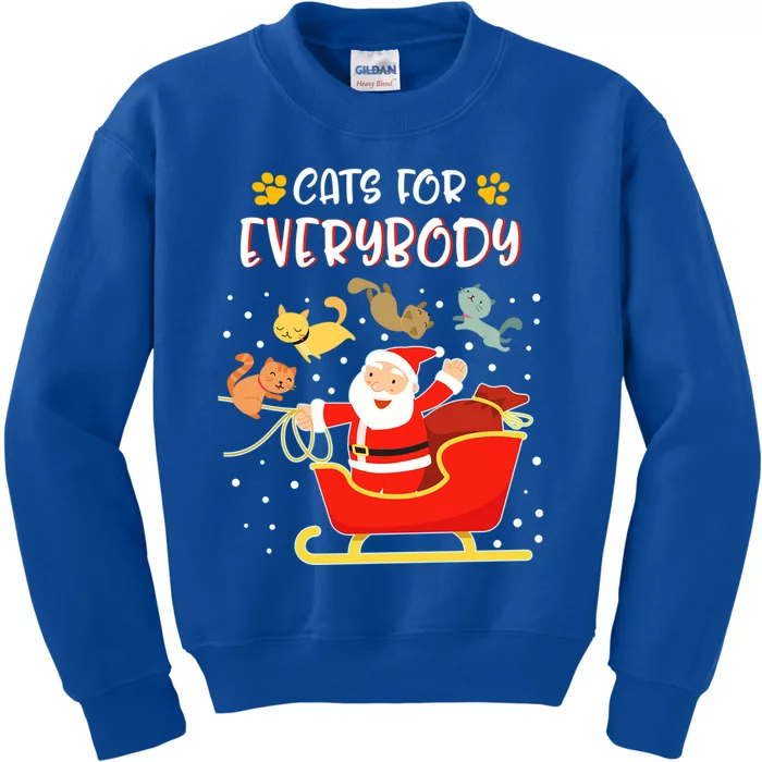 Cats For Everybody Christmas Kitten Lover Gift Kids Sweatshirt