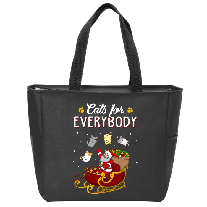 Cats For Everybody Cat Christmas Ugly Christmas Zip Tote Bag