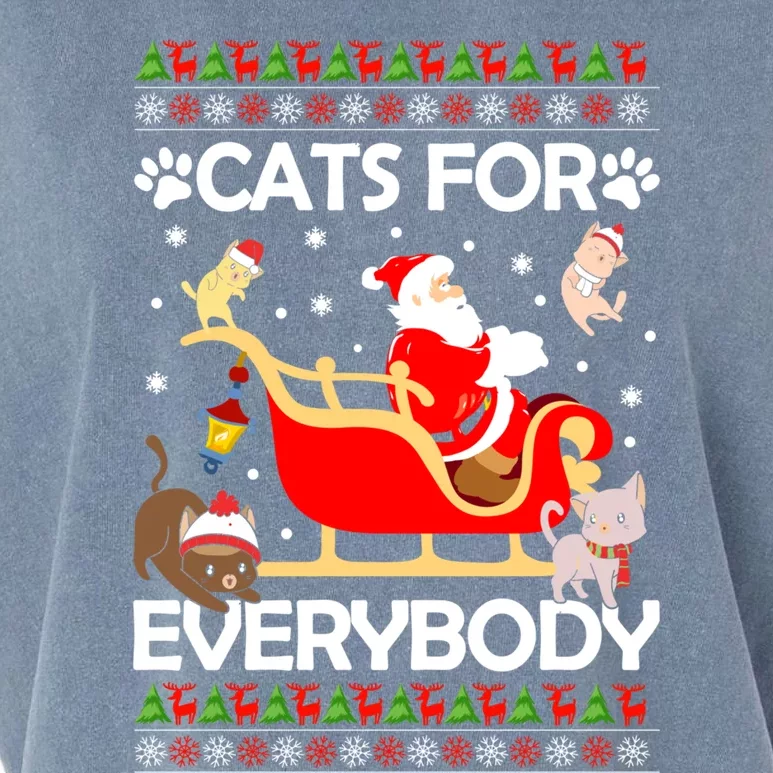 Cats For Everybody Santa Sleigh Lover Cute Santa Kitten Love Cute Gift Garment-Dyed Women's Muscle Tee