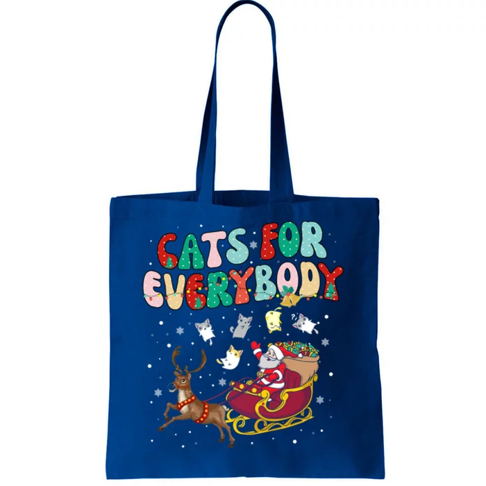 Cats For Everybody Santa Ugly Christmas Sweater Cat Theme Great Gift Tote Bag