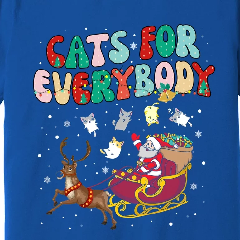 Cats For Everybody Santa Ugly Christmas Sweater Cat Theme Great Gift Premium T-Shirt