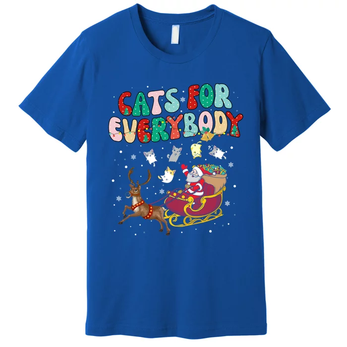 Cats For Everybody Santa Ugly Christmas Sweater Cat Theme Great Gift Premium T-Shirt