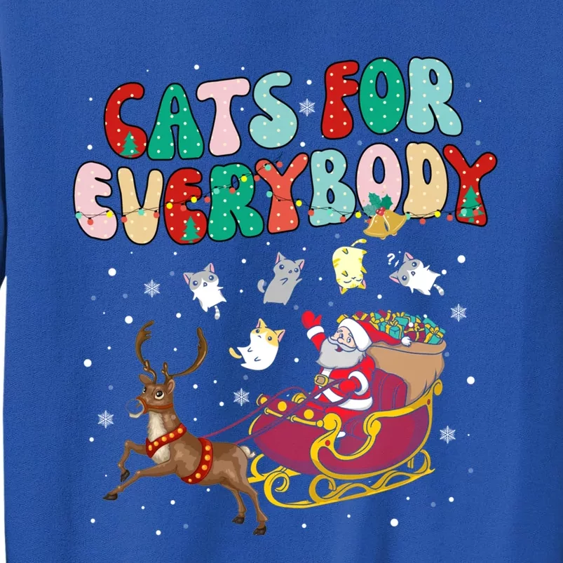 Cats For Everybody Santa Ugly Christmas Sweater Cat Theme Great Gift Tall Sweatshirt