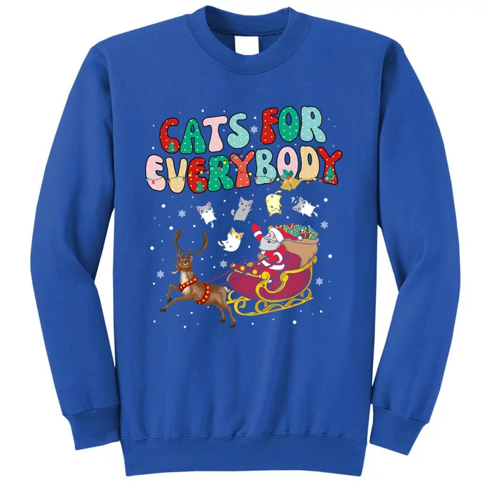 Cats For Everybody Santa Ugly Christmas Sweater Cat Theme Great Gift Tall Sweatshirt