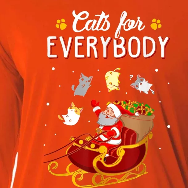 Cats For Everybody Ugly Christmas Cat Gift Cool Gift Cooling Performance Long Sleeve Crew