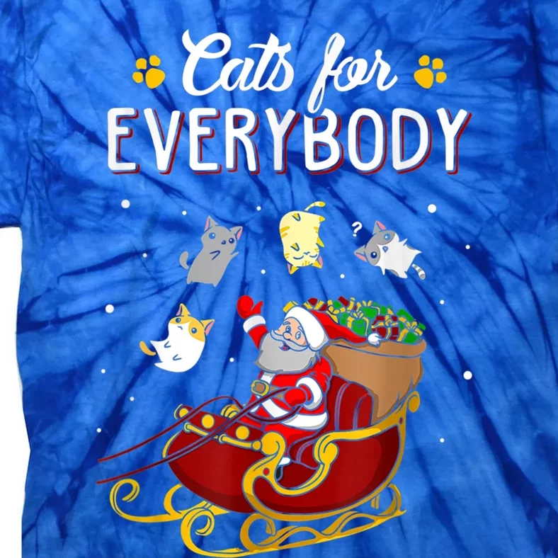 Cats For Everybody Ugly Christmas Cat Gift Cool Gift Tie-Dye T-Shirt