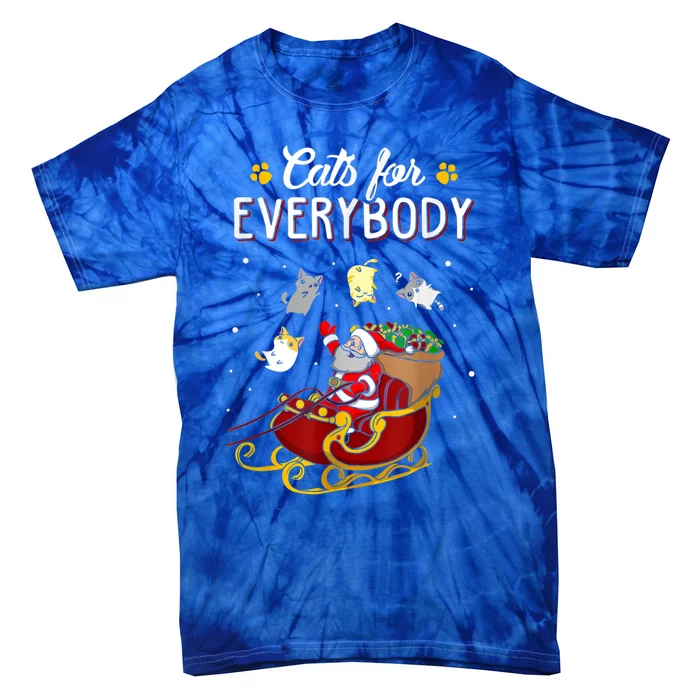 Cats For Everybody Ugly Christmas Cat Gift Cool Gift Tie-Dye T-Shirt