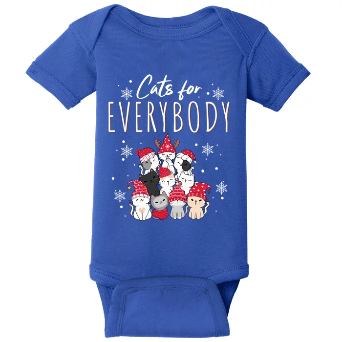 Cats For Everybody Ugly Funny Christmas Cute Cat Xmas Pajama Great Gift Baby Bodysuit