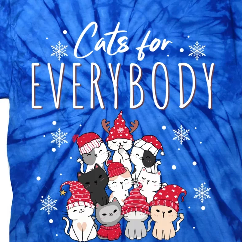 Cats For Everybody Ugly Funny Christmas Cute Cat Xmas Pajama Great Gift Tie-Dye T-Shirt