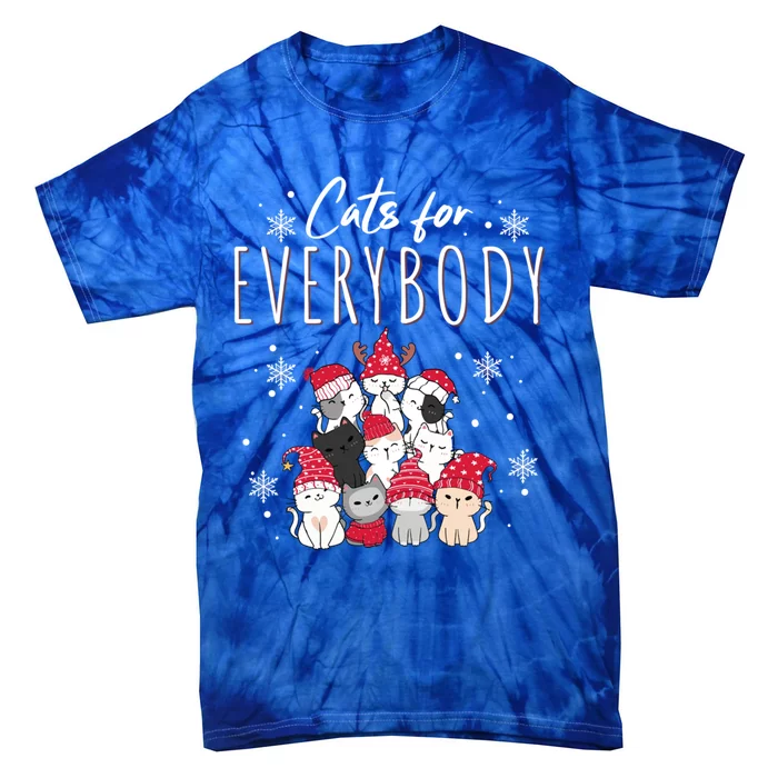 Cats For Everybody Ugly Funny Christmas Cute Cat Xmas Pajama Great Gift Tie-Dye T-Shirt