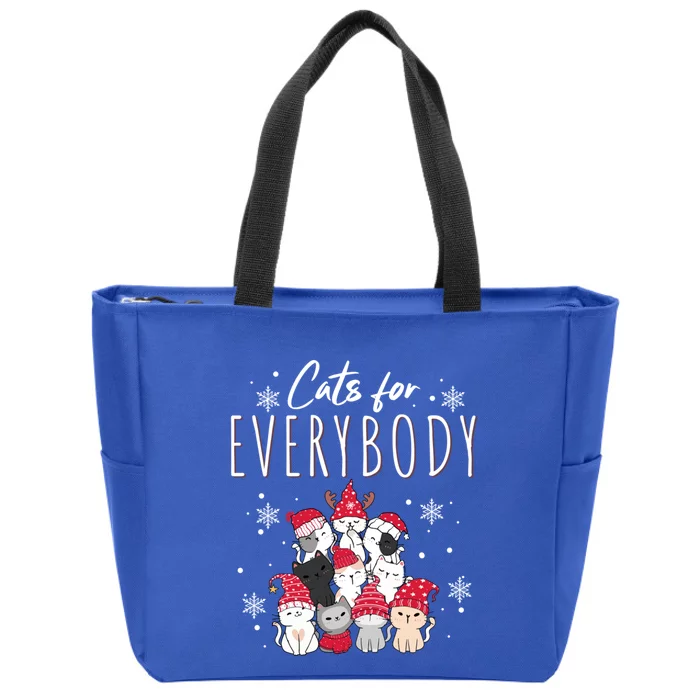 Cats For Everybody Ugly Funny Christmas Cute Cat Xmas Pajama Great Gift Zip Tote Bag