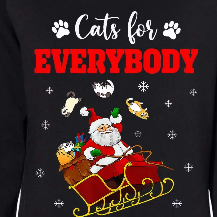 Cats For Everybody Christmas Cat Funny Xmas Santa Womens California Wash Sweatshirt