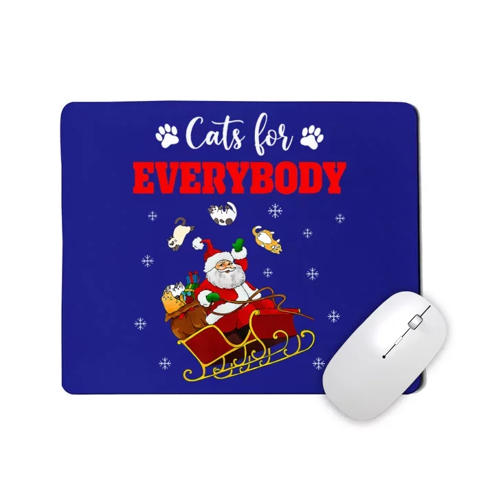 Cats For Everybody Christmas Cat Funny Xmas Santa Mousepad