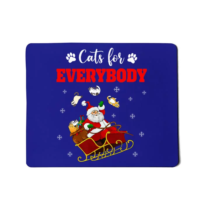 Cats For Everybody Christmas Cat Funny Xmas Santa Mousepad