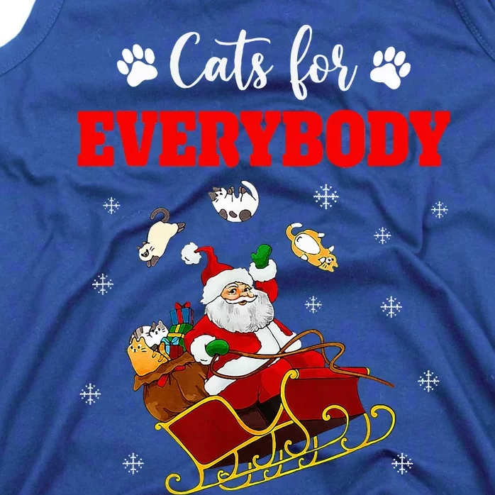 Cats For Everybody Christmas Cat Funny Xmas Santa Tank Top