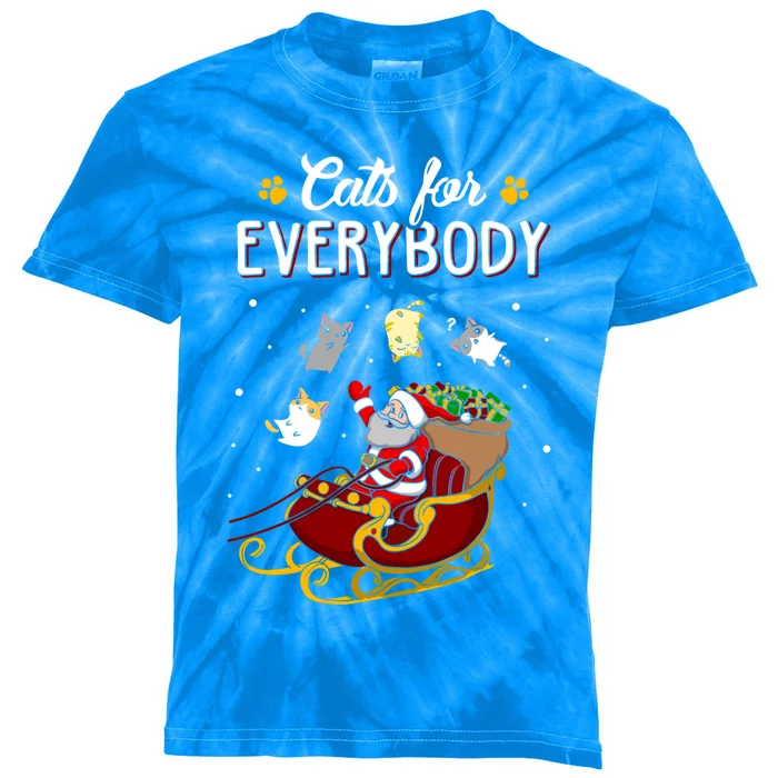 Cats For Everybody Cat Christmas Ugly Christmas Funny Gift Kids Tie-Dye T-Shirt