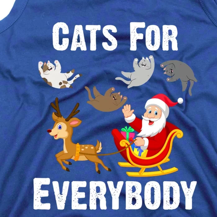 Cats For Everybody Xmas Cat Funny Santa Christmas Gift Tank Top