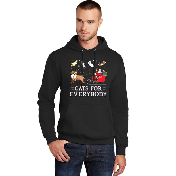 Cats For Everybody Christmas Cat Funny Xmas Women Santa Hoodie