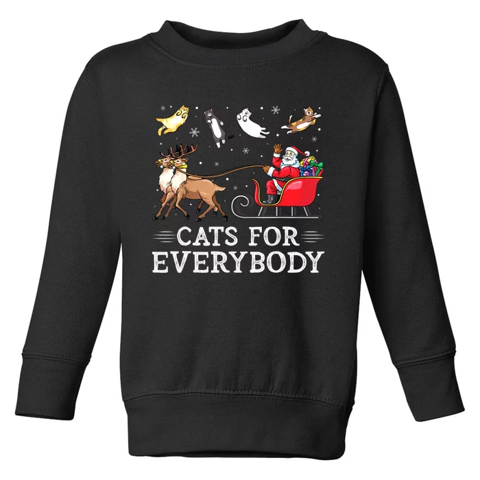 Cats For Everybody Christmas Cat Funny Xmas Women Santa Toddler Sweatshirt