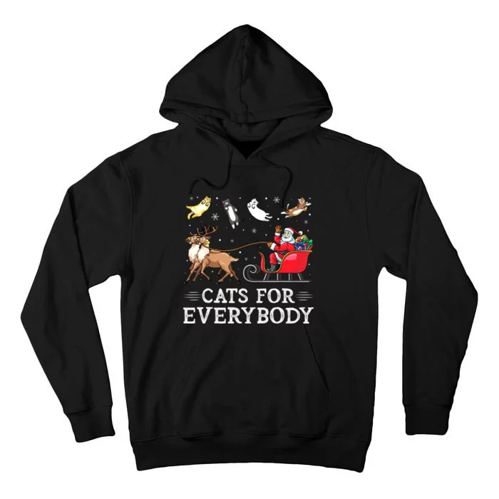 Cats For Everybody Christmas Cat Funny Xmas Women Santa Tall Hoodie