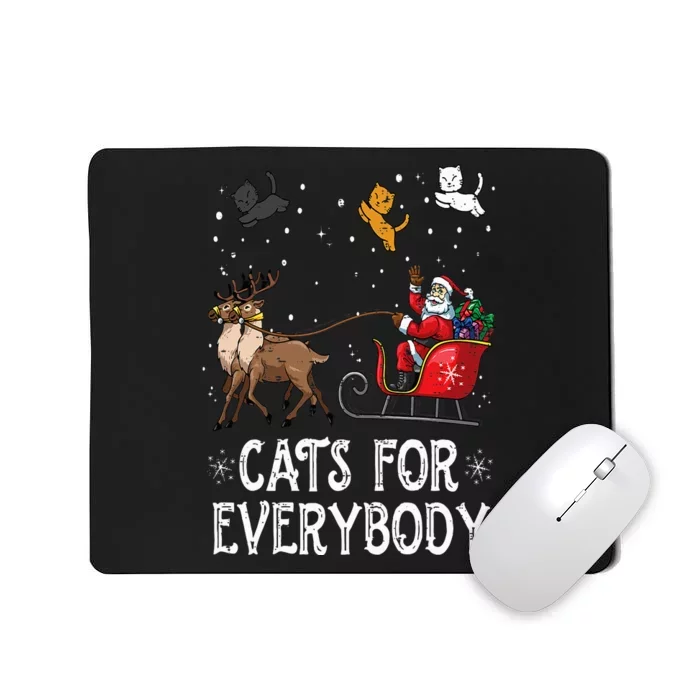 Cats For Everybody Christmas Cat Funny Xmas Santa Mousepad