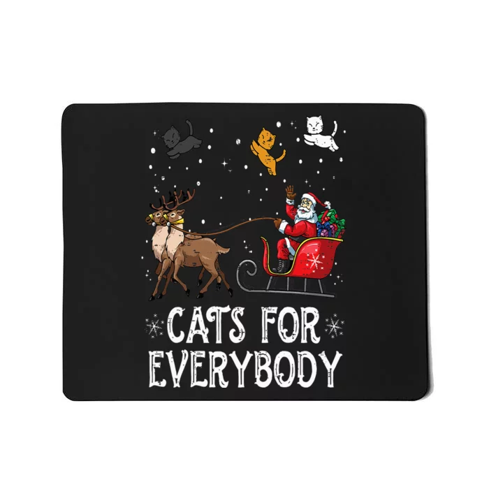 Cats For Everybody Christmas Cat Funny Xmas Santa Mousepad